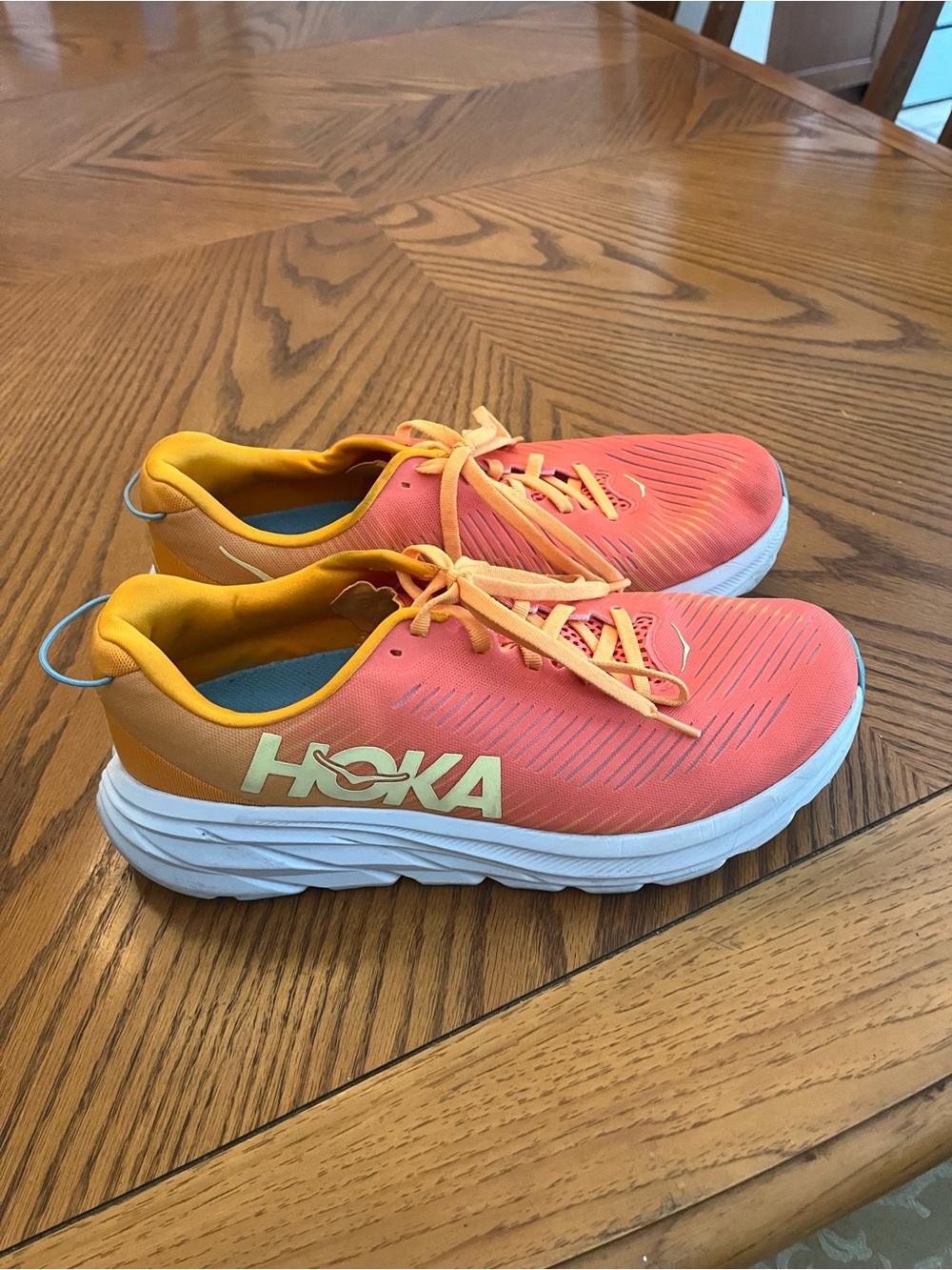 Hoka Womens Orange Coral Lightweight Running Shoes
